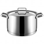 Stainless steel high casserole with lid suitable for induction cooking model P4560