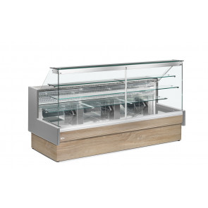 Neutral Food counter ideal for dry pastry Zoin Model Colorado CO140NNNG Straight tempered glass