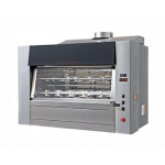 Wood-fueled planetary rotisserie ENG Model LEGNA108P Capacity N.108 Chickens Stainless steel planetary discs n.12+6 spits cm 91