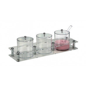 Acrilic yogurt / jam 3 containers stand Model 39848-3