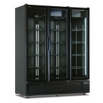 Static-fan assisted multideck cooler. Positive temperature Model MILANO 1620 BLK 3 glass doors