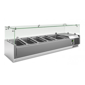 Refrigerated pizza display case stainless steel AISI 201 Model VRX1400380FG