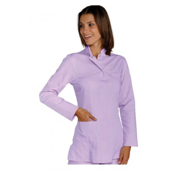 Woman Portofino blouse LONG SLEEVE 65% Polyester 35% Cotton LILAC in different sizes Model 002827