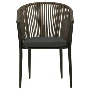 Outdoor armchair TESR Powder coated aluminum frame, polyethylene strap covering, waterproof cushion. Model 1983-RB06