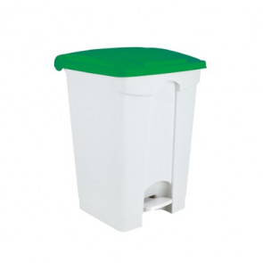 Mobile pedal bin in POLYPROPYLENE CONTITOP MOBILE 45 L MDL Colour WHITE and GREEN Model 101458 PACK OF 3 PIECES