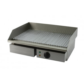 Electric fry top Model GHN55R Chromed striped plate Cooking plate cm 55x35