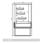 Neutral food counter ideal for bakery without group without evaporator Zoin Model Kristall KR100NNNG
