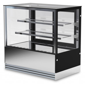 Pastry display four glass sides Kli 2 Shelves Model DELUXE122PSV