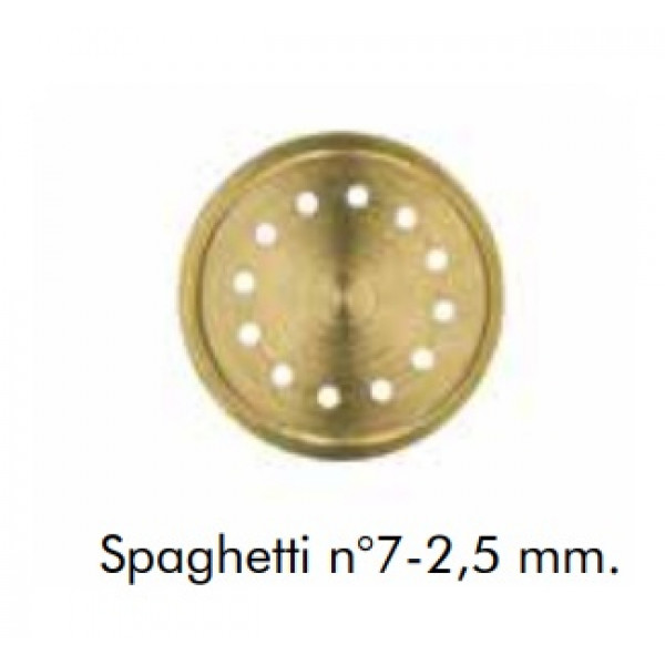 Trafila opzionale Spaghetti n°7 - 2,5 mm Omra per torchietti pasta manuali