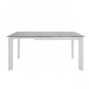 Indoor table TESR Powder coated metal frame, 8,5 mm tempered glass-melamine top and extention, fire resistant Model 1467-73DTN