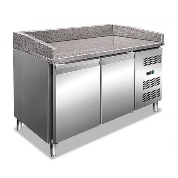 Stainless steel 201 Ventilated Refrigerated Pizza Counter Model PZ2600TN 2 refrigerated doors