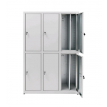 Changing room locker made of sheet plastic zinc IXP N.6 COMPARTMENTS N.6 overlapped hinged doors Model 69407