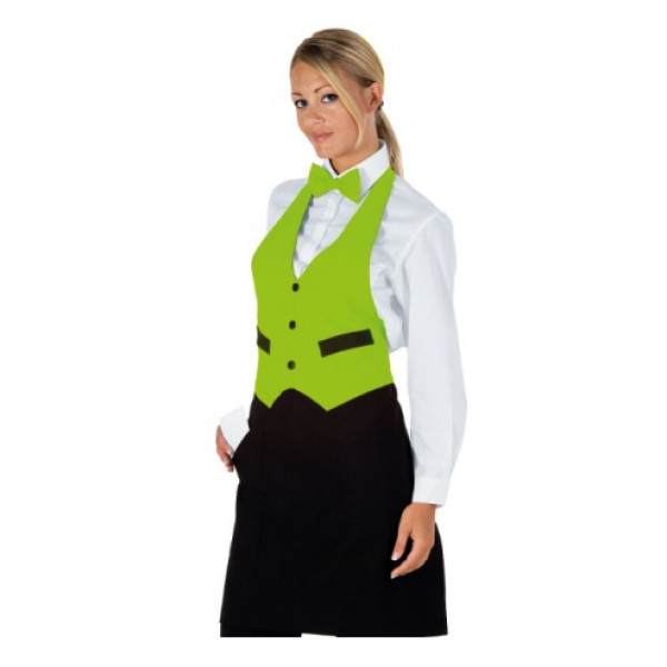 Unisex Garcon apron 100% Polyester Black and apple green Model 037026