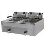 Electric fryer Countertop MR 2 tanks with tap Power: Kw 6+6 Model MF1010T6