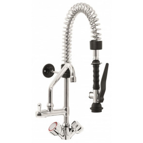 ONE HOLE PRE-RINSE UNIT WITH SWINGING “C” SPOUT, ROUND HANDLES, MINI VERSION MNL Model ERAMINI222
