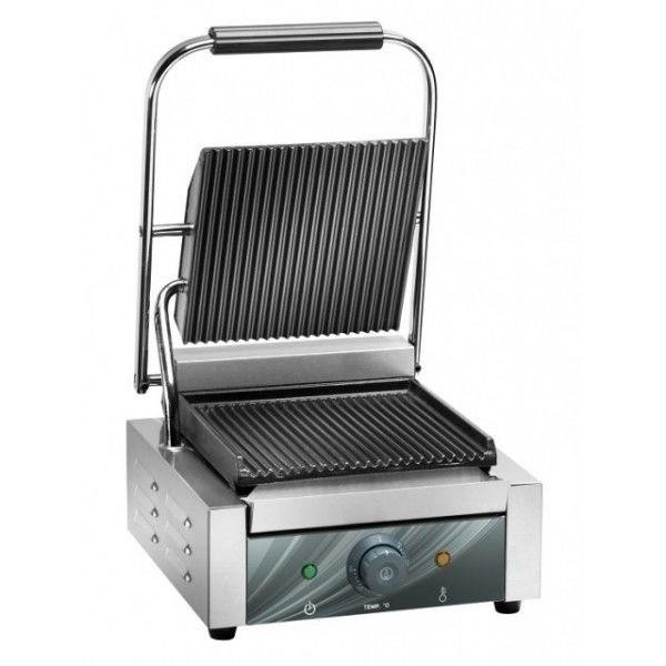 Electric cast iron panini grill Model PG25R Striped upper surface, smooth lower surface Power 1800 W