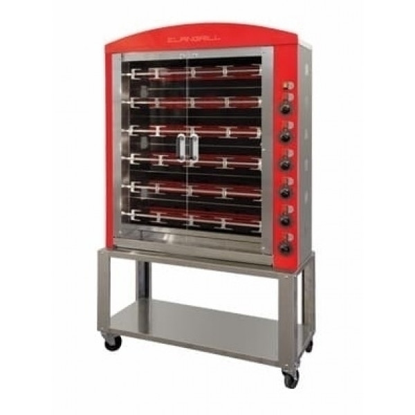 Electric vertical rotisserie ENG Model ELBAPLUS36PEV With ceramic resistors Capacity N. 36 Chickens N. 6 stainless steel tubular spits mm 12 x 12
