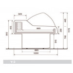 Refrigerated fish Counter Zoin Model Saigon SG250PSSG Curved glass  Static refrigeration Incorporated group