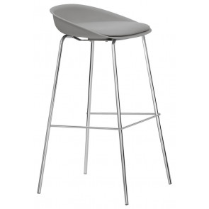 Indoor stool TESR  Chromed metal frame, polypropylene seat, synthetic leather pad. Model 1630-EV23
