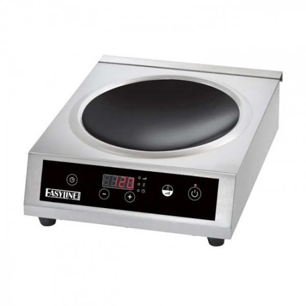 Induction plate Wok Glass-ceramic Model BT350W Power kW 3,5 Inductive surface: mm 140 ÷ mm 220