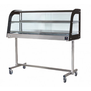 Thermoshowcase with trolley SDF Stainless steel structure Thermpostatic control Curved glass Model TC0001