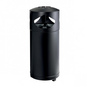Recycling waste bin with ashtray MDL Three galvanized inner buckets Colour black Model 776000