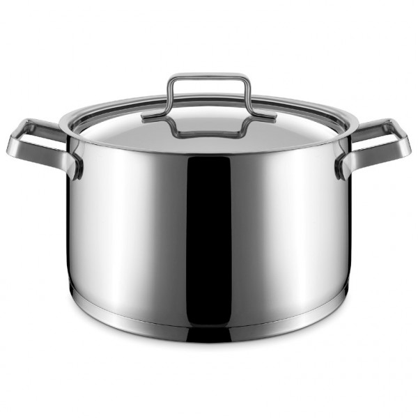 Stainless steel high casserole with lid suitable for induction cooking model P4560