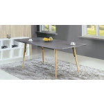 Indoor table TESR Powder coated metal frame, wood legs, MDF top and extension, painted in stone color Model 1324-A75