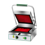 Electric glass ceramic panini grill Model PV27LR Lower surface Smooth Upper surface Striped Power 1700 Watt