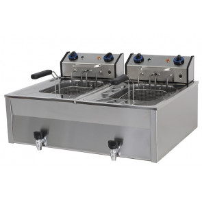 Electric fryer Countertop MR 2 tanks with tap Power: Kw 6+6 Model MF1010T6