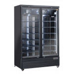Ventilated refrigerated cabinet Model RFG1350B with glass door BLACK