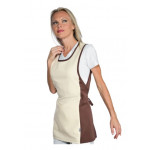 Lady Papeete apron 100% Polyester cream + brown Model 013017
