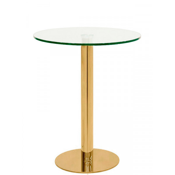 Indoor table TESR Stainless steel frame, gold effect, 13 mm tempered glass top Model 1768-F43G