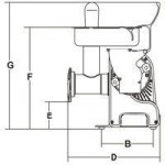 Meat grinder/grater Model TCG8 VEGAS Meat grinder hourly production kg/h. 70
