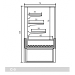 Heated display ideal for hot gastronomy Zoin Model Kristall KR120CCCG Double glazing with heat resistance