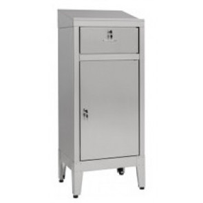 Cabinet made of stainless steel IXP with feet n.1 hinged door and drawer Model 69901430C