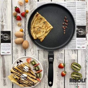 Induction Aluminum Crepes Pan with Bakelite Handle Size ø cm. 28 x 2,5 h Model 240-128
