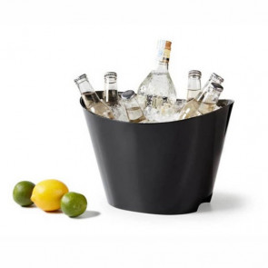 Oval plastic champagne bucket black Model 340-911
