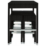 Outdoor Table+ 4 bar stools TESR Aluminum frame, polyethylene strap covering, tempered glass top Model 566-0624T VARIOUS COLOURS