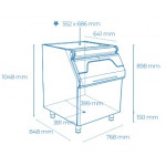 Ice bin Model MG205 Storage capacity Kg 181 flakes / Kg 141 cubes