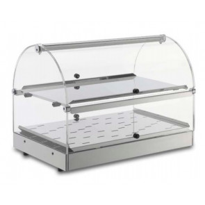 Heated countertop display TP Model VB52R 2 shelves Sides and doors in plexiglass Power 500 W