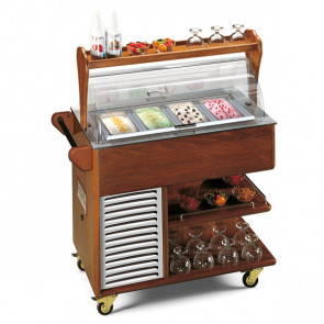 Wooden Ice Cream Display Trolley Model CARRELLINO Ice Cream Power 434 W solid wood