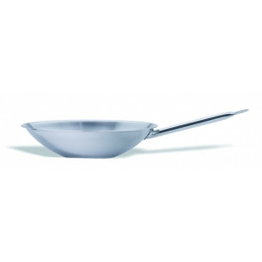 18/10 Steel wook , flat botton with base compatible with induction cookers Capacity Lt. 6 Size ø cm. 36 x 10 h Model 2393