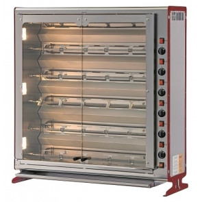 Gas vertical rotisserie ENG Model ELBA24PG Capacity N. 24 Chickens N.6 stainless steel tubular spits 12 x 12 mm Length Cm 76