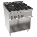 Gas range 4 burners with open cabinet TX Power 19.5 kW Model PC70G7A