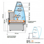 Refrigerated pastry counter Model RIVO100VC Curved glass