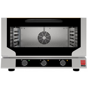 Electric ventilated convection oven with direct steam Model EKF364NUD Capacity n.3 trays/grids cm 60 x 40 Power Kw 3,7 Drop down door