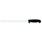 Ham knife Tempered AISI 420 stainless steel blade with conical sharpening, satin finish.  Handle in rubberized non-toxic material, anti-slip and dishwasher safe. Blade  Cm 28 Model CL1229