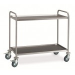 Stainless steel service trolley Model CR215 two shelves