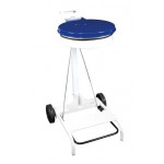 Mobile sack holder in white metal with lid and pedal MDL For 110 lt bags Model Contimobile